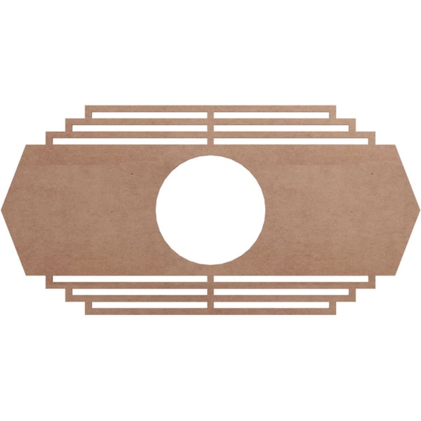 Ekena Millwork Chrysler Wood Fretwork Pierced Ceiling Medallion, Wood (Paint Grade), 32"W x 16"H x 8 3/8"ID x 3/8"T CMWP32X16X0375CSMF - main
